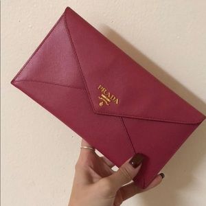 Prada pink envelope wallet
